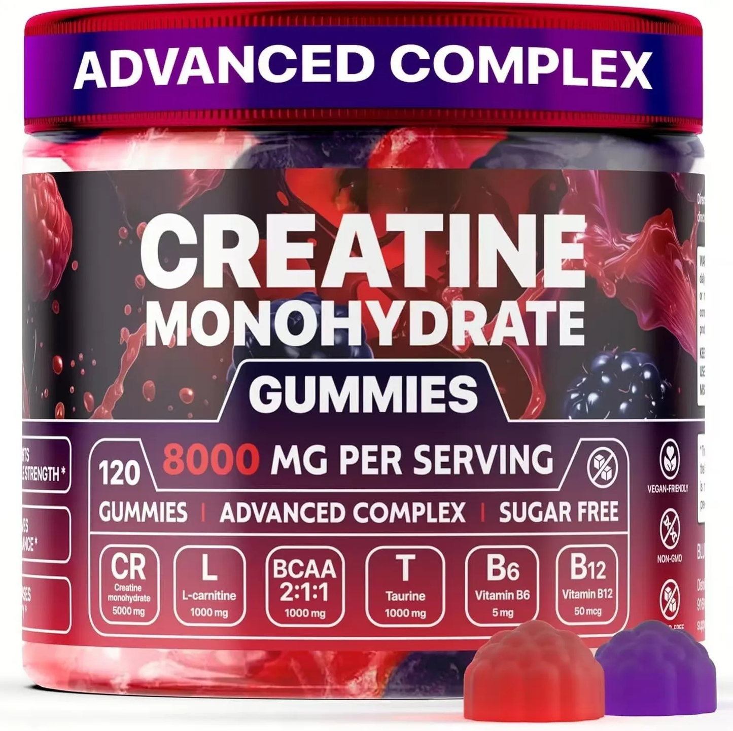 Creatine Monohydrate Berry-Flavored Vitamin Gummies | 120 Count