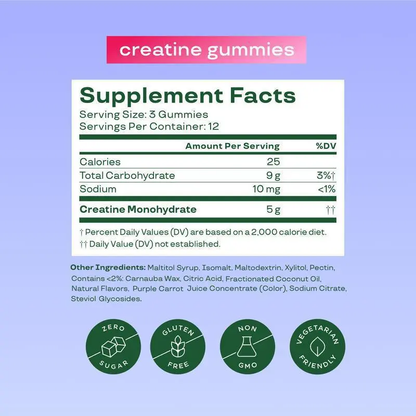 Creatine Monohydrate Berry-Flavored Gummies | 36 Count